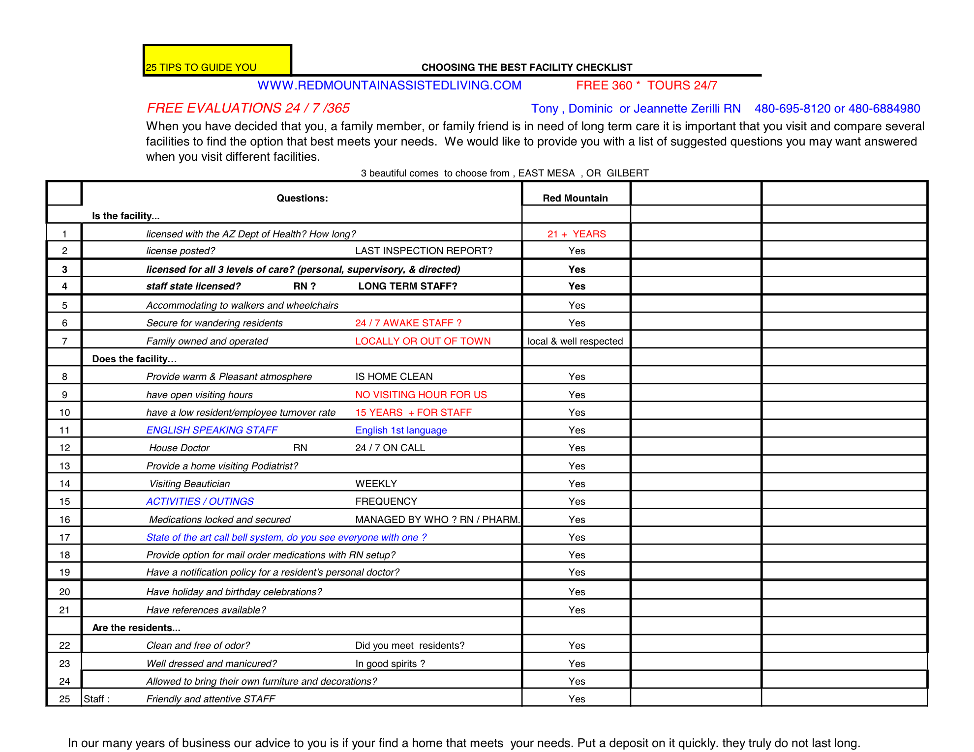 Choosing a home checklist image